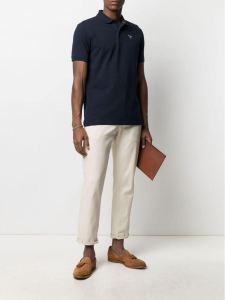 Поло Barbour, размер 48, цвет синий, Состав материала указан на бирке ...