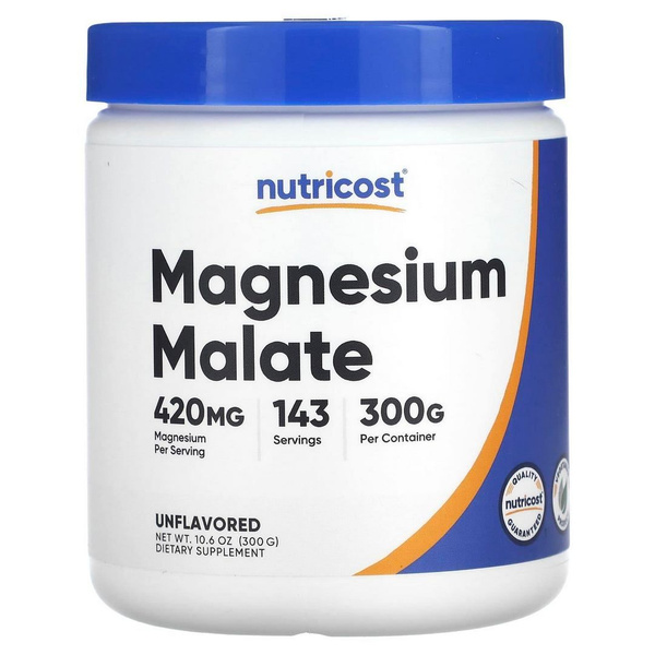 Пищевая добавка Nutricost, Малат магния, без добавок, 300 г - купить с ...