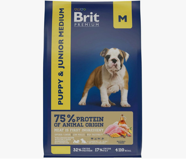 Brit Premium Dog Puppy and Junior Medium сухой корм для щенков и ...