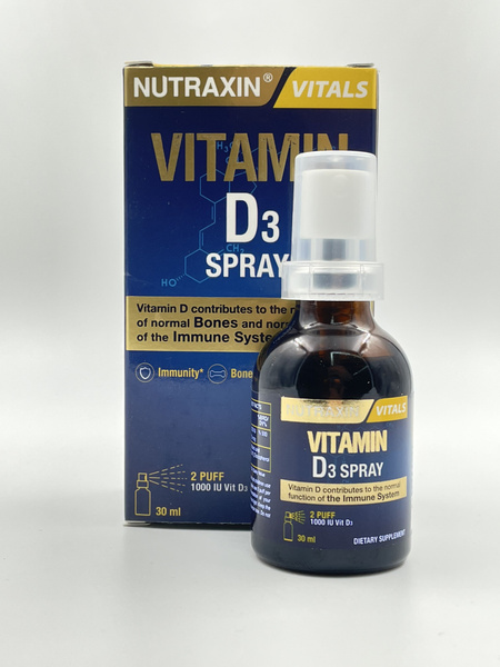 Витамин Д3 спрей (Холекальциферол), 30 мл х1000 IU Vitamin D3, NUTRAXIN ...