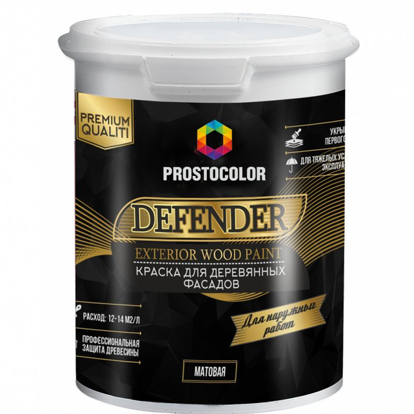 Краска для деревянных фасадов PROSTOCOLOR DEFENDER 9л база А (белый ...