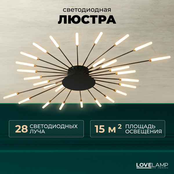 Светильник потолочный, люстра светодиодная Луч 28, черная купить на ...