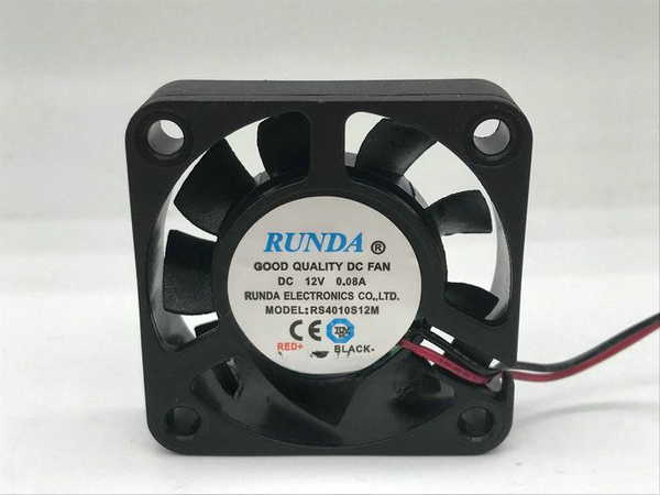 Ventilateur RUNDA RS4010S12M 40x10 Mm 12V 0.08A - Ventilo Refroidissement 2 Fils, Neuf