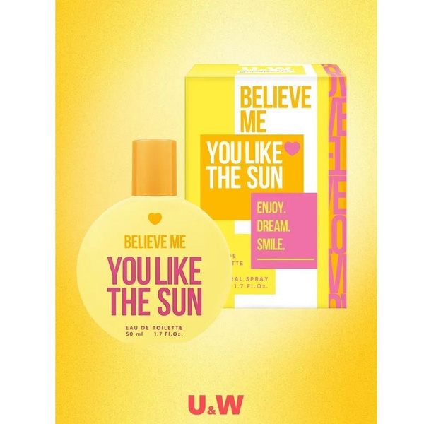 You&World Туалетная вода Believe me You like the sun 50 мл купить на ...