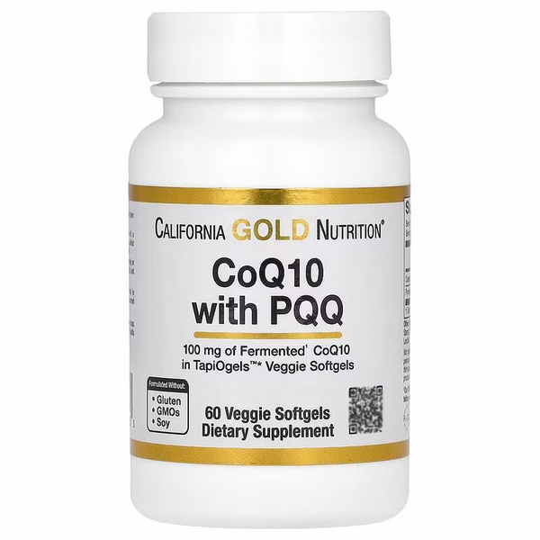 Коэнзим Q10 100 мг + PQQ (витамин B14) 10 мг, 60 капсул CoQ10 (убихинон ...