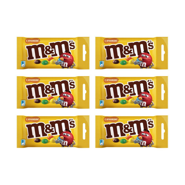 M&Ms Драже с арахисом 45 г, 6 уп купить на OZON по низкой цене (1744249453)