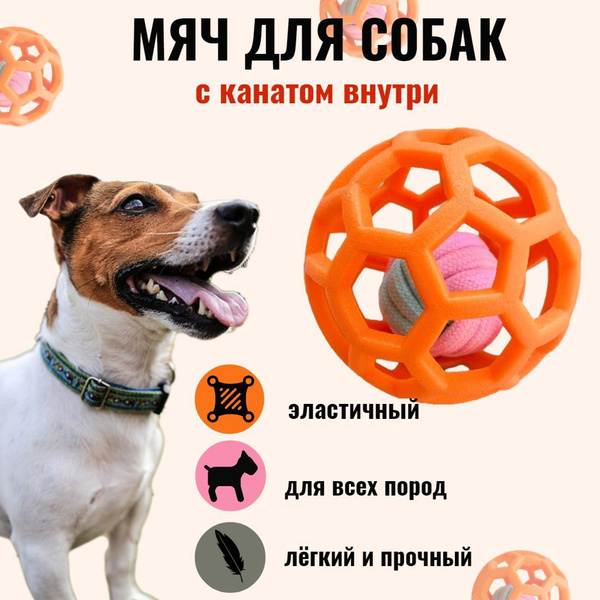 Характеристики Мяч для собак/ Игрушка для собак жевательная/ Мяч с ...