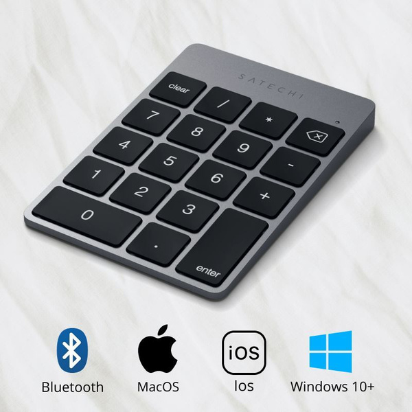 Satechi Клавиатура беспроводная Aluminum Slim Keypad Numpad, серый ...