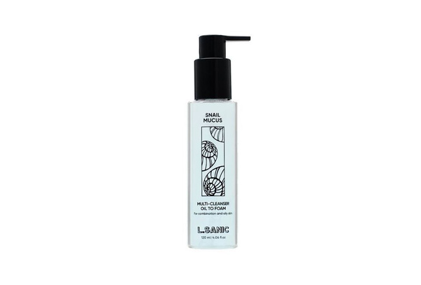 Гидрофильное масло-пенка L.SANIC Snail Mucus Oil to Foam Cleanser, 120 ...