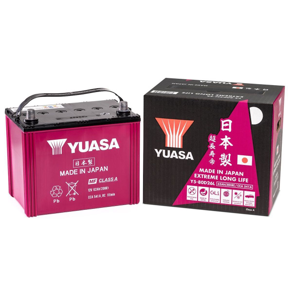 YUASA BATTERY Аккумулятор автомобильный, 62 А•ч, Обратная ...