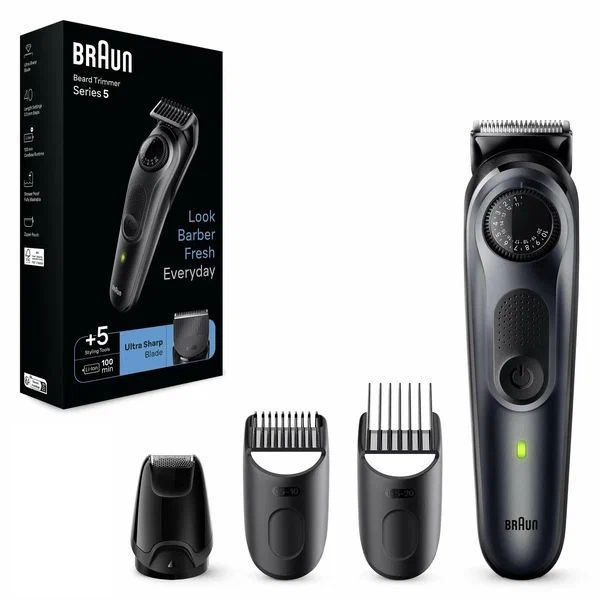 Триммер мужской аккумуляторный Braun BT5420 для бороды, усов и волос, с ...