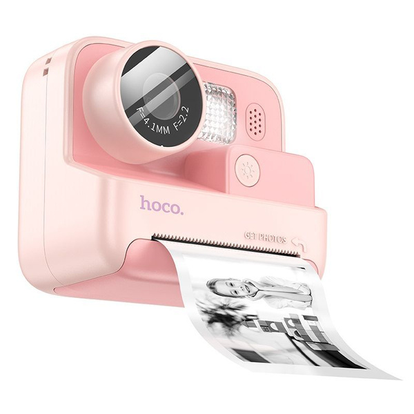 Фотоаппарат Hoco DV200 Dual lens детский, моментальная печать, розовый ...
