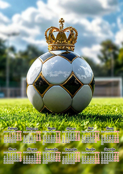 футбольный мяч и календарь на столе