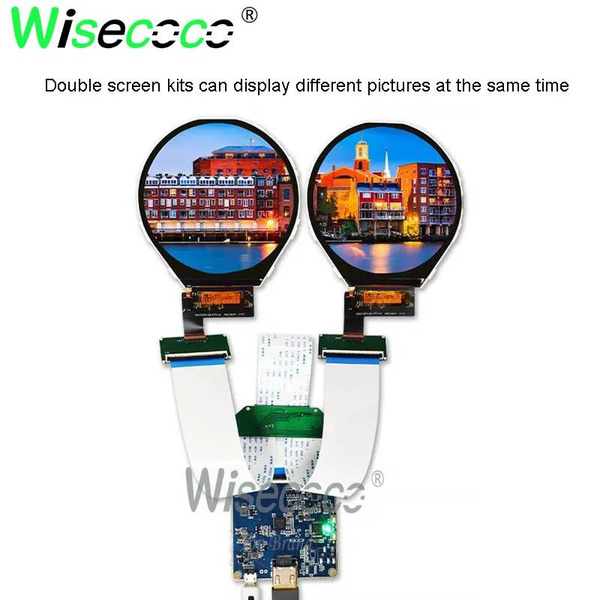 Wisecoco Монитор 3,4 дюйма круглый ЖК-дисплей 800x800 двойной ЖК ...