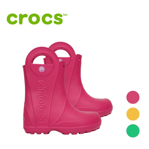 Сапоги резиновые Девочки Crocs 7 фуксия Резина Без застёжки Демисезон ...