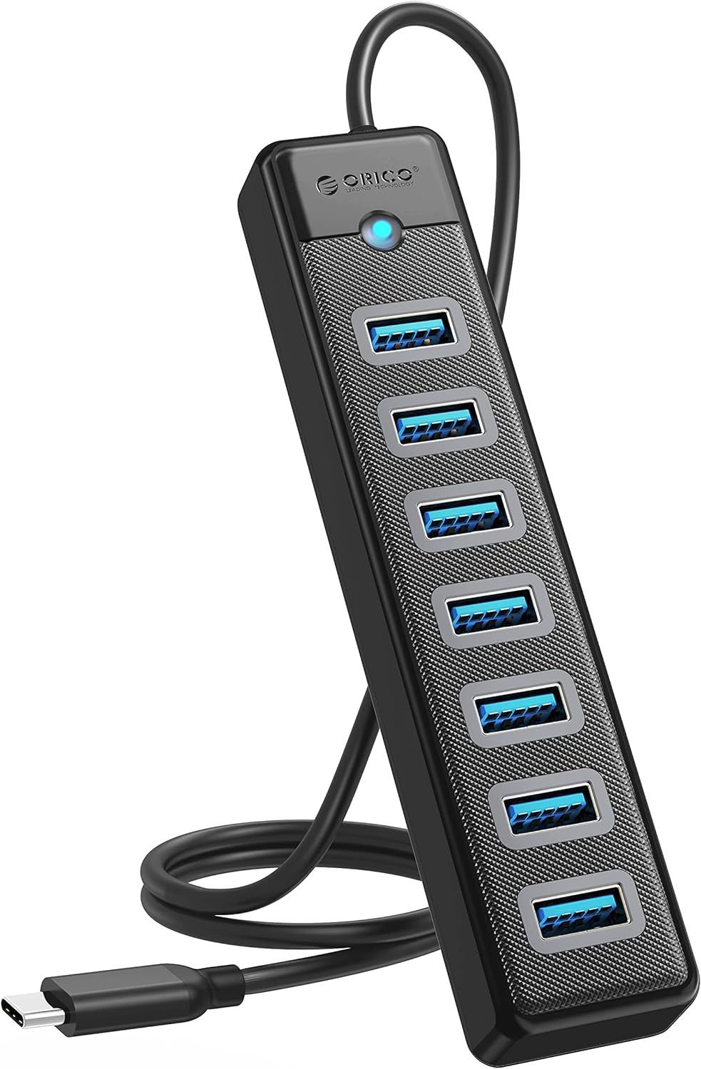 usbразветвительORICOPW7U-C3USB3.0,хабUSB,7портаUSB-A,ПортпитанияUSB-C,0.5м