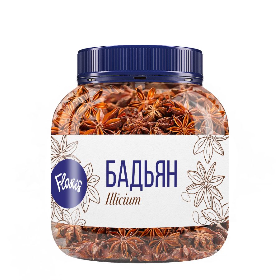 Бадьян звездочки (анис звездчатый), сушеный, в банке (90 г.)