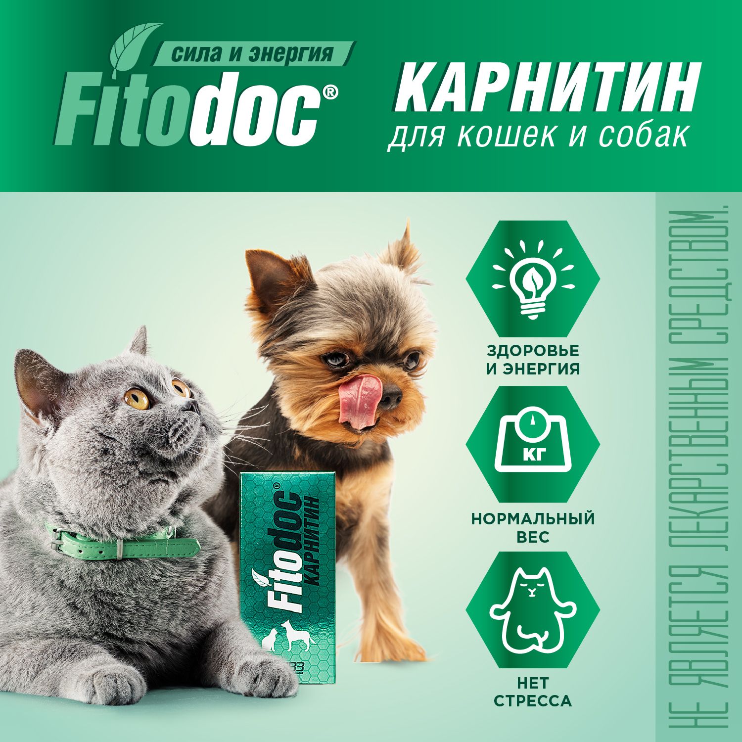 Кормовая витаминная добавка Агроветзащита Fitodoc Карнитин для собак и кошек, 50мл