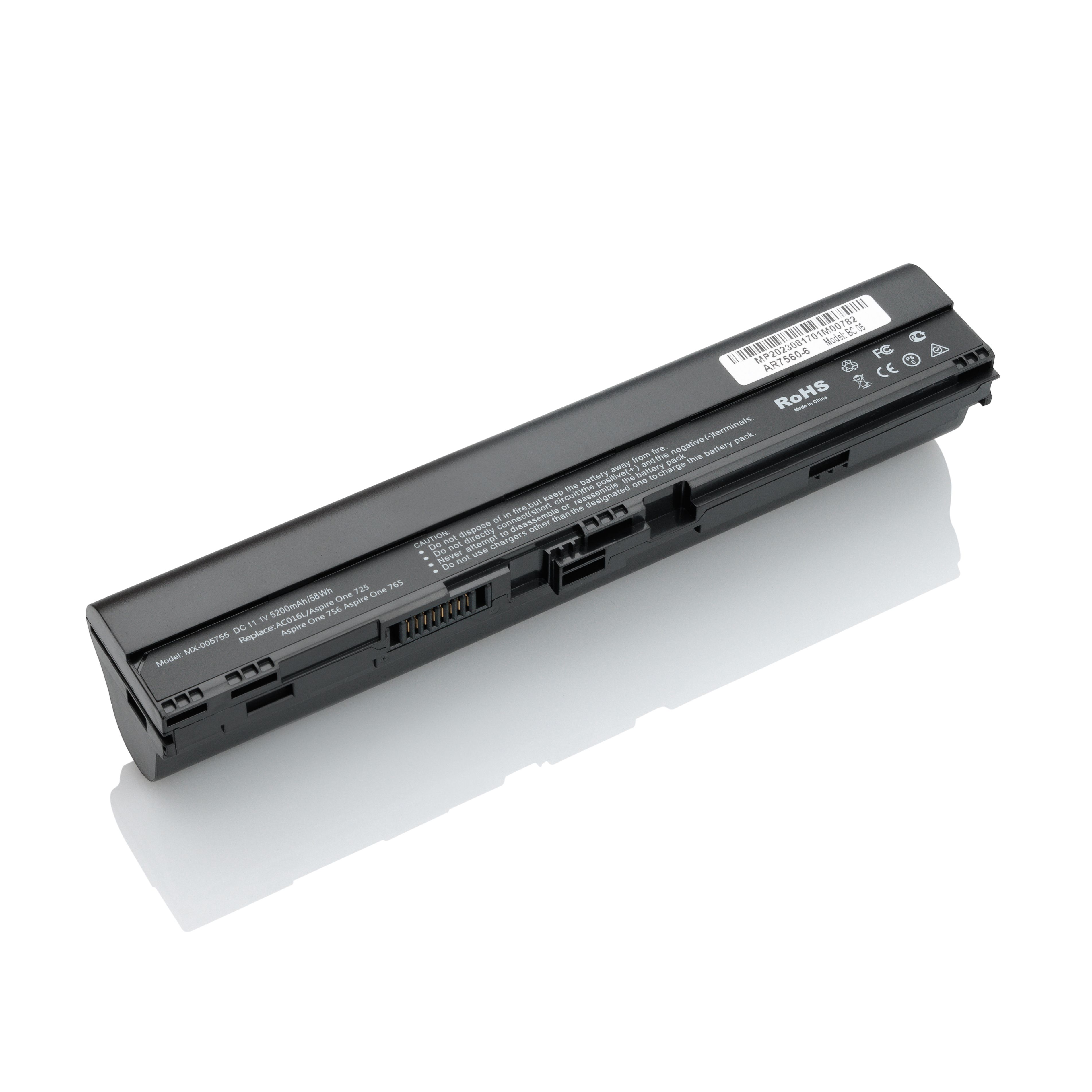 Аккумулятор AL12B32 для Acer Aspire One 725, Aspire One 756, AL12B72, AL12B31 (5200mAh, 11.1V)