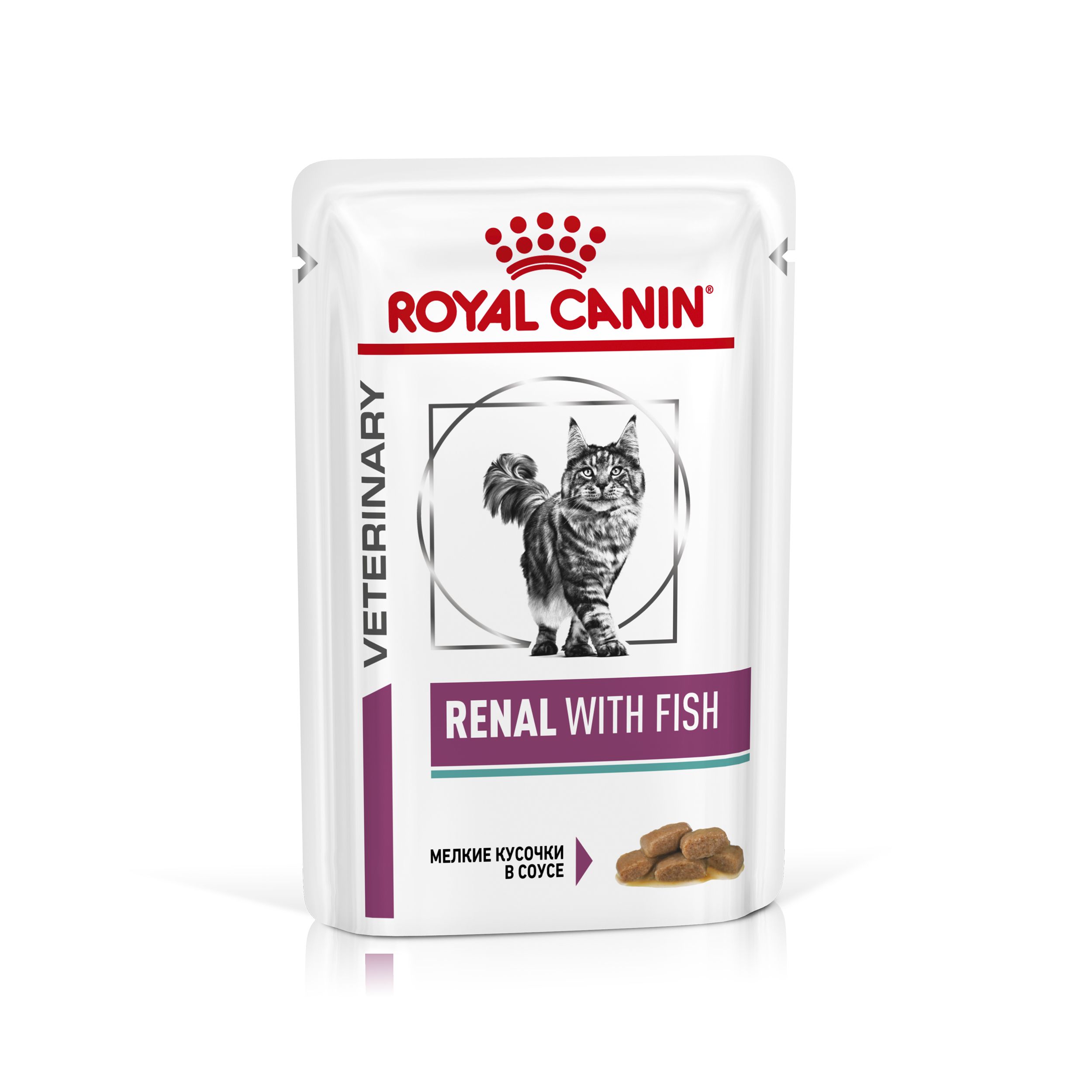 RoyalCaninRenalWithFish(Рыба),Влажныйдиетическийкормдлявзрослыхкошекдляподдержанияфункциипочек,соус(4штпо85г)