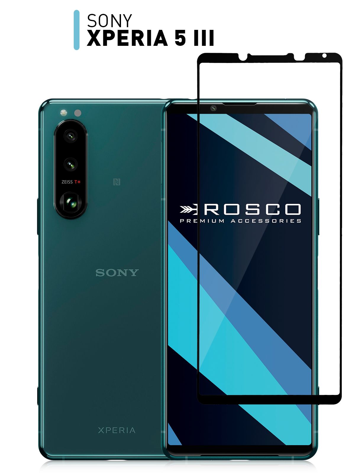 Защитное стекло для Sony Xperia 5 III (Сони Иксперия 5 марк 3) с олеофобным  покрытием, ROSCO - купить с доставкой по выгодным ценам в интернет-магазине  OZON (296279977)