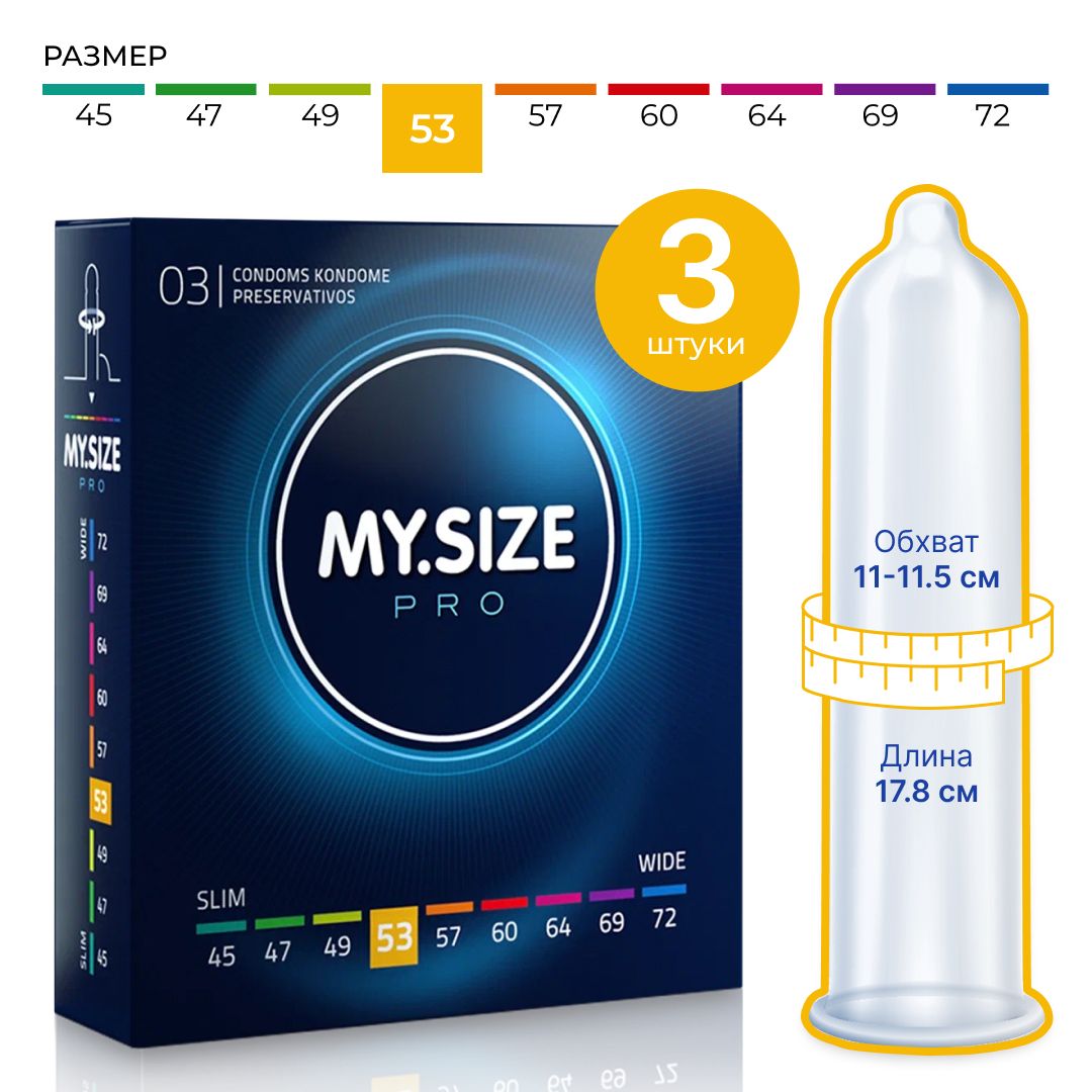 Презервативы MY.SIZE размер 64 - 3 шт. прозрачный My.Size