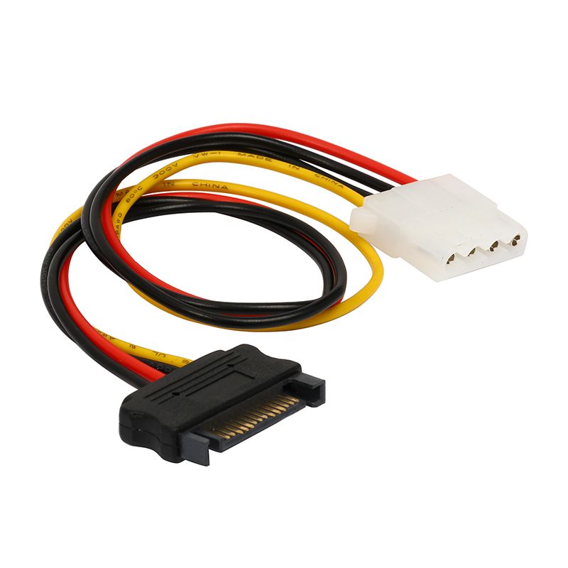 EN-Labs Кабель для подключения периферийных устройств SATA 15-pin/Molex 4pin, 0.3 м, разноцветный