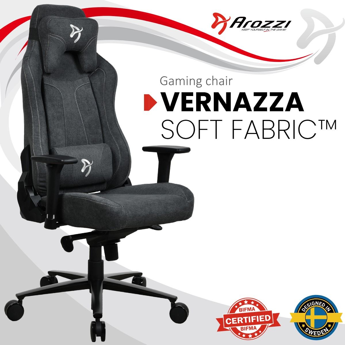 Компьютерное кресло arozzi torretta soft fabric ash