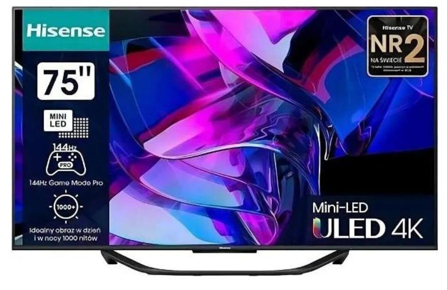 HisenseТелевизор75U7KQ75"4KUHD,черный