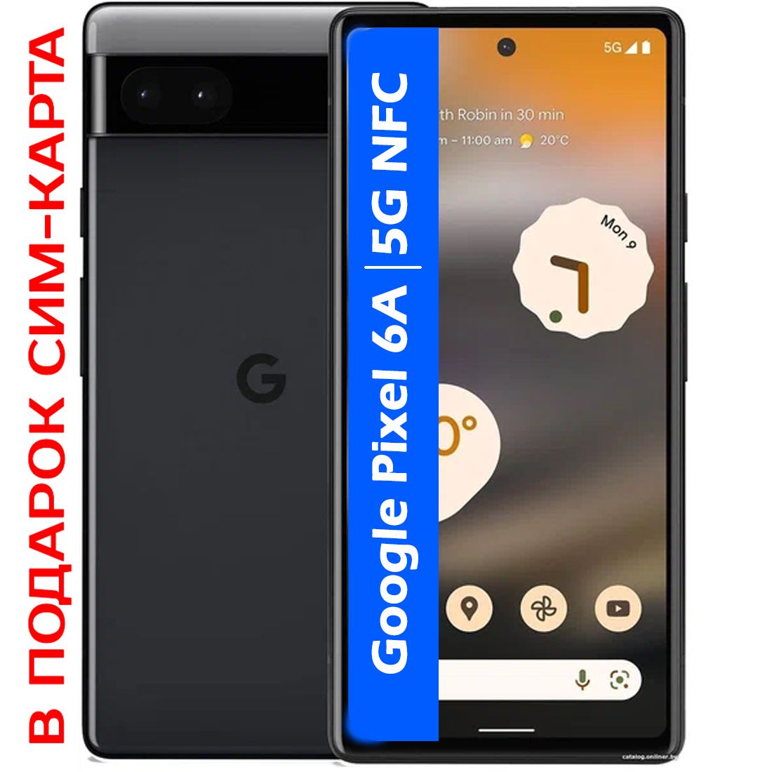 GoogleСмартфонРОСТЕСТ(ЕВРОТЕСТ)Pixel6A5GNFCUSA6/128ГБ,черный