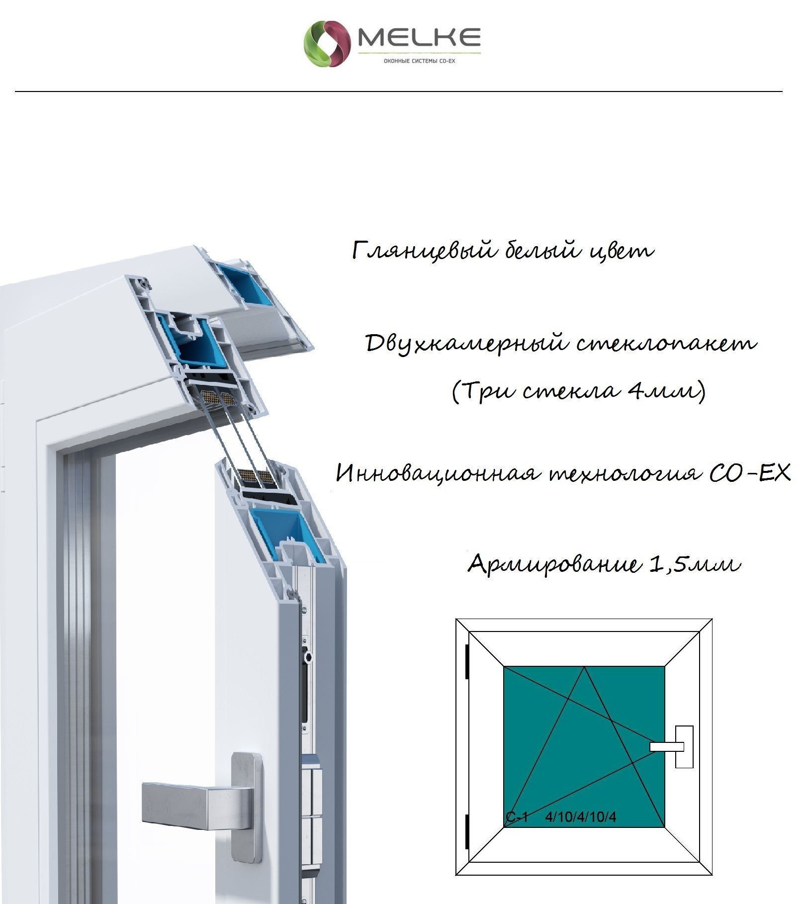 Окно ПВХ (ШхВ) 900х700 Melke 60 мм,левое одностворчатое,  поворотно-откидное,2-х камерный стеклопакет,3 стекла - купить по выгодной  цене в интернет-магазине OZON (1550708781)