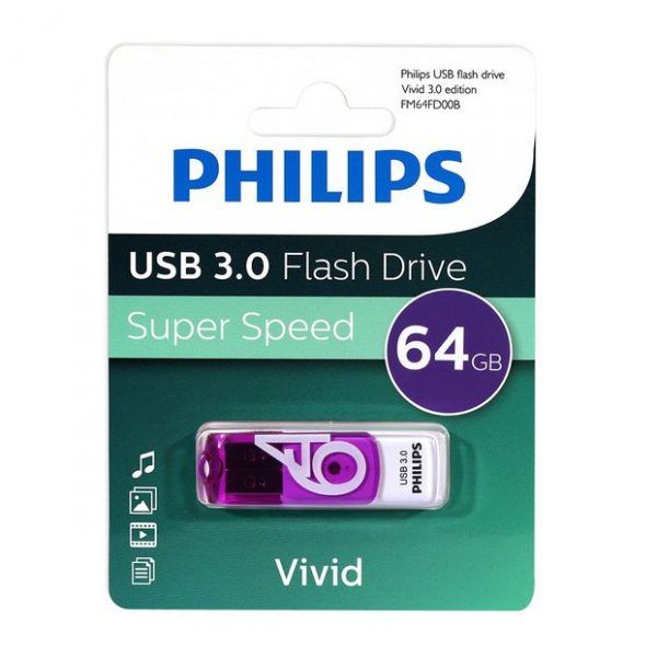 Флеш накопитель 64GB PHILIPS VIVID3.0 64GB, USB 3.0