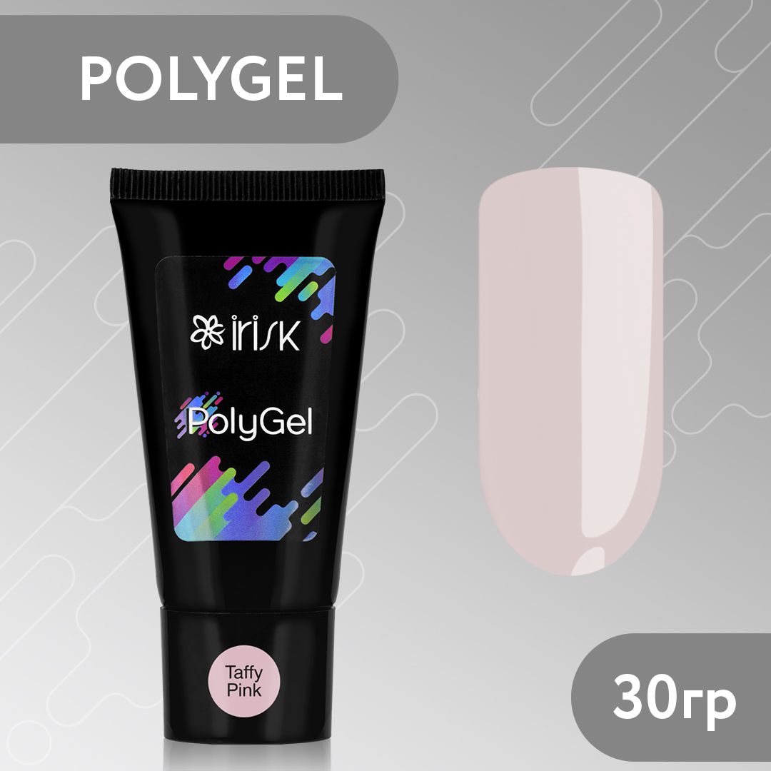 IRISK Полигель для наращивания и моделирования ногтей PolyGel, 30гр. (04 Taffy Pink, светло-розовый )