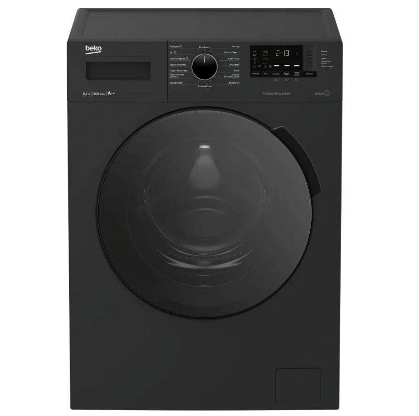 Узкая стиральная машина Beko WSPE6H612A, 6,5 кг, антрацит