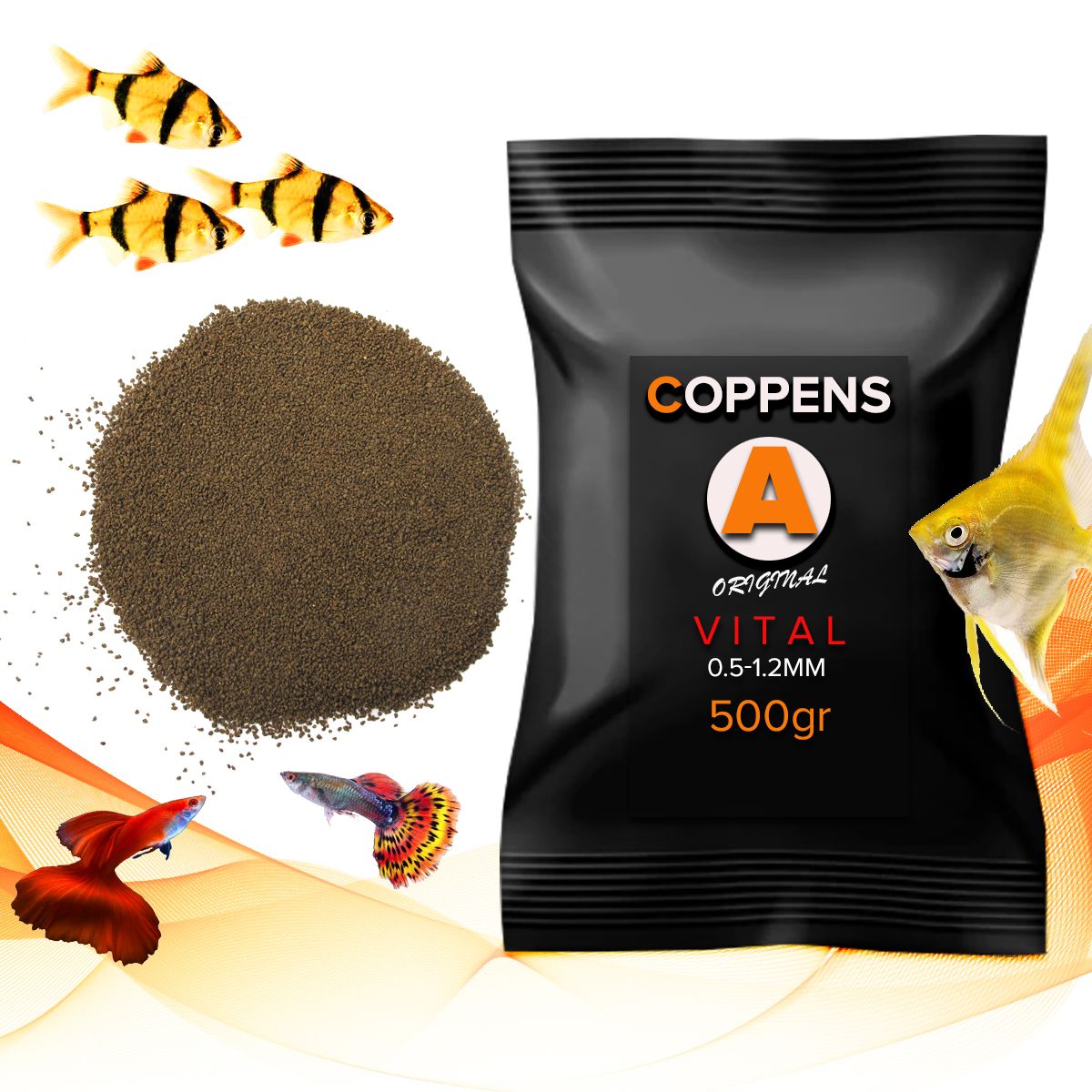 COPPENS VITAL 0.5-1.2мм, 500 гр - универсальный гранулированный корм длявсех видов аквариумных рыб