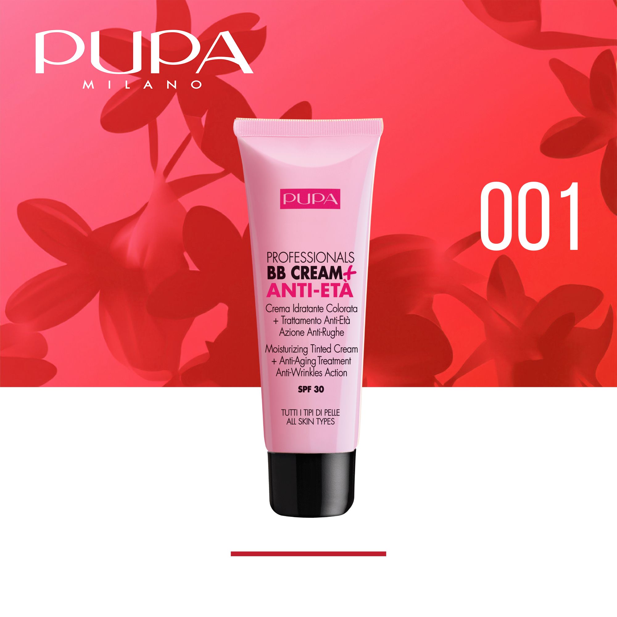 Pupa Professional BB Cream BB-крем антивозрастной увлажняющий № 001, 50 мл