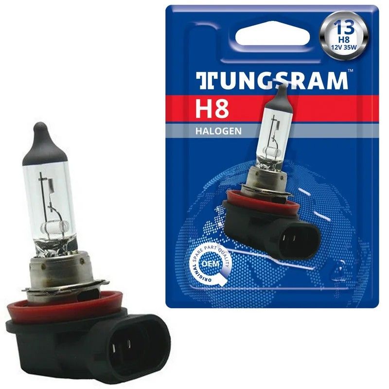 Лампа автомобильная TUNGSRAM Standart, H8, 12V, 35W, PGJ19-1, 3200K, блистер 1 шт