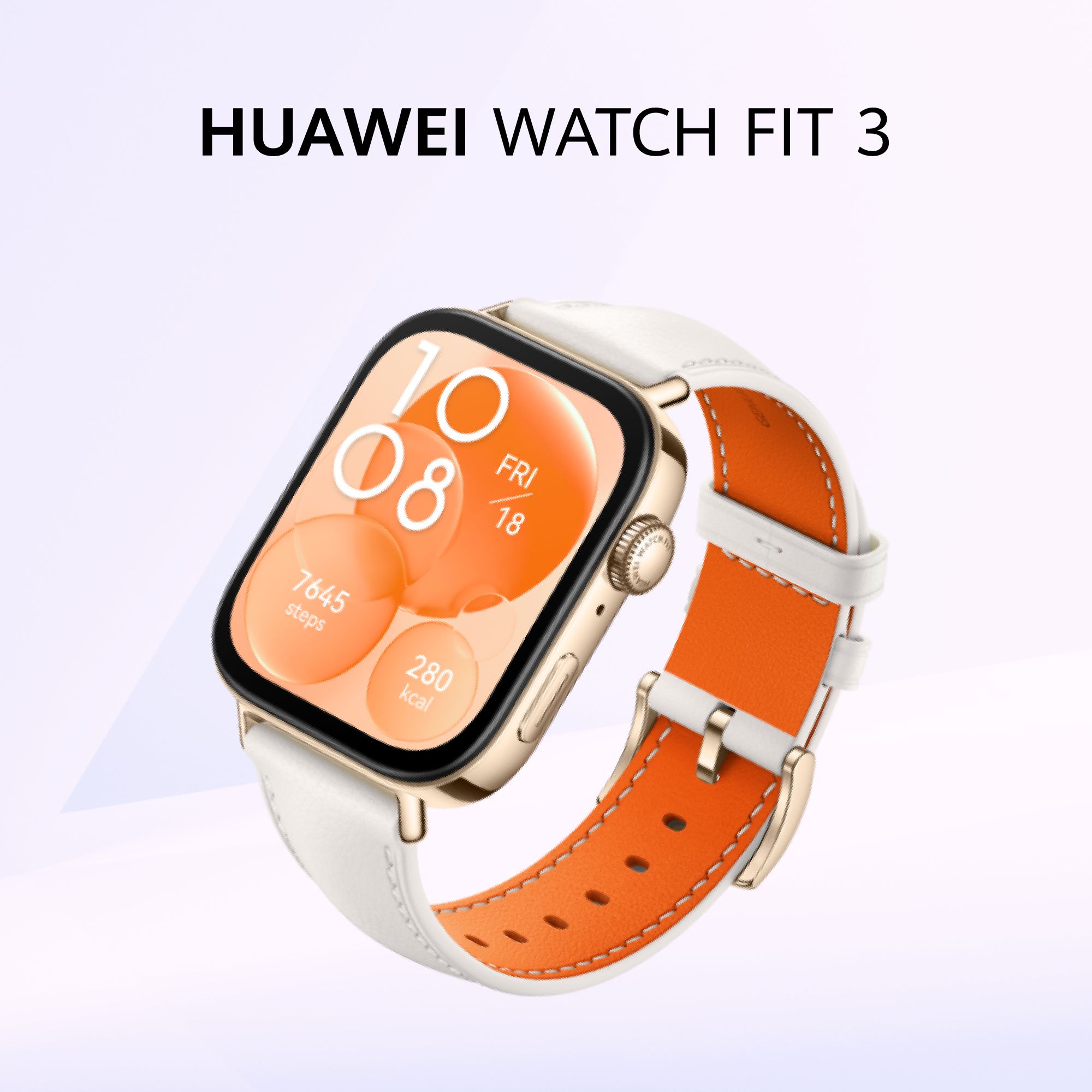 HUAWEIУмныечасыWATCHFIT3,Белыйизкожи