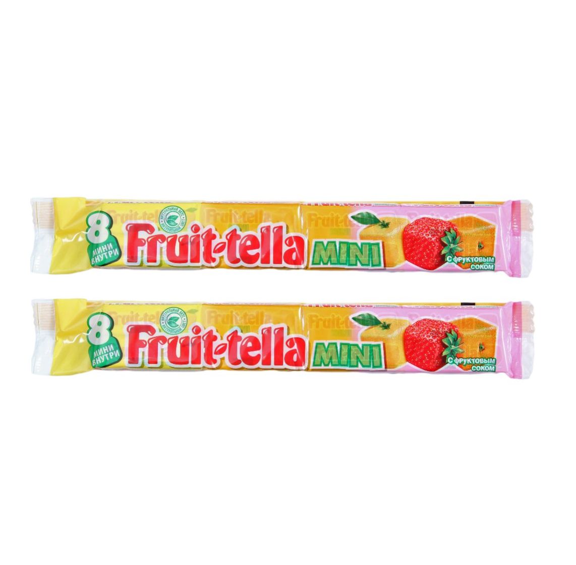 Конфеты жевательные Fruit-tella mini ассорти, 2 шт по 88 г