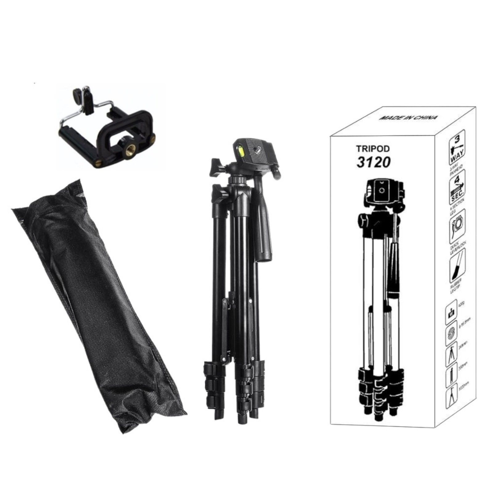 Штатив телескопический трипод Tripod-3120 с держателем для телефона