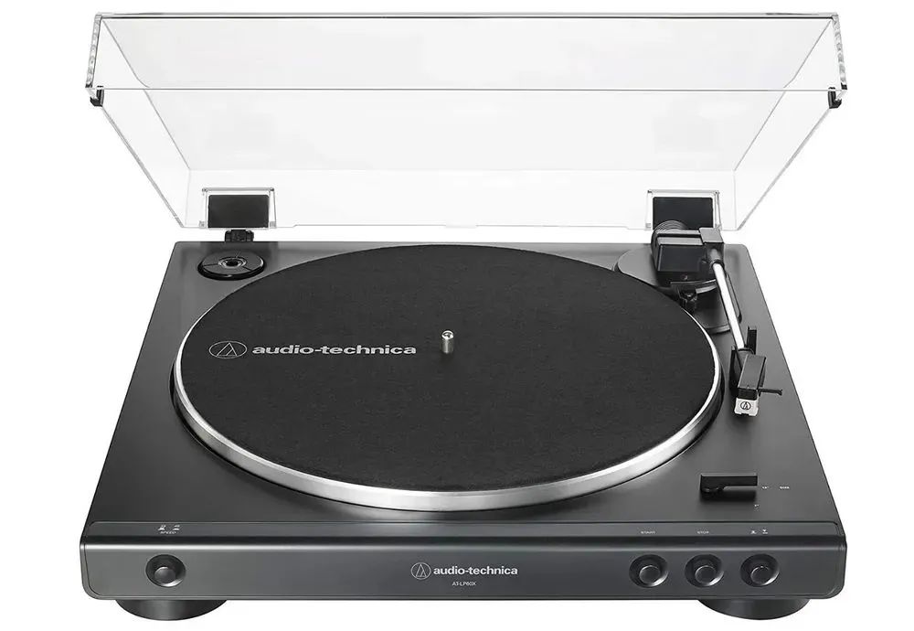 ВиниловыйпроигрывательAudio-TechnicaAT-LP60X,черный