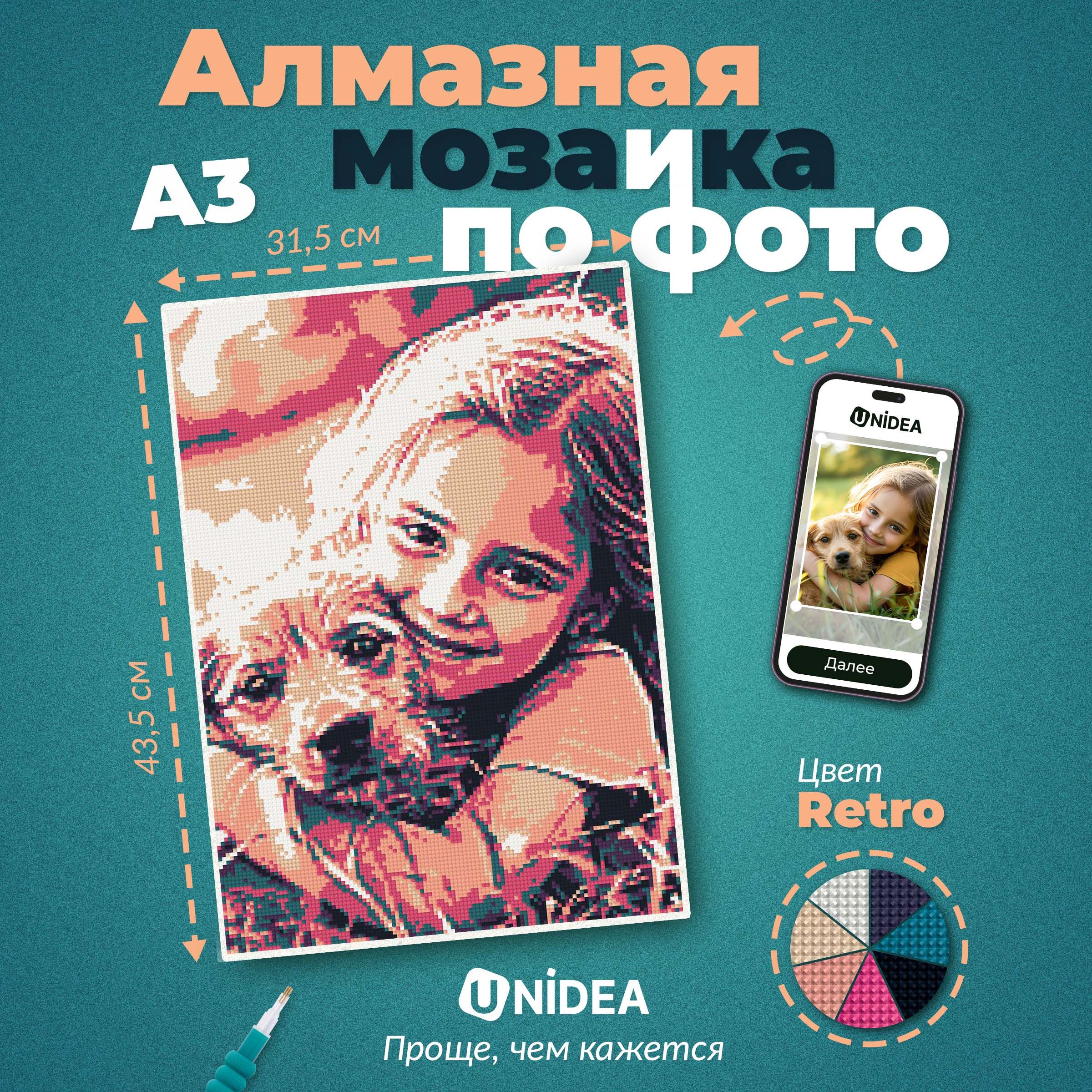 UNIDEA Алмазная мозаика по фотографии А3 RETRO