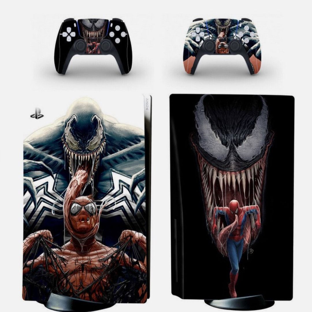 Наклейка PS5 Venom защитная на игровую консоль PlayStation 5 Disk Edition полный комплект