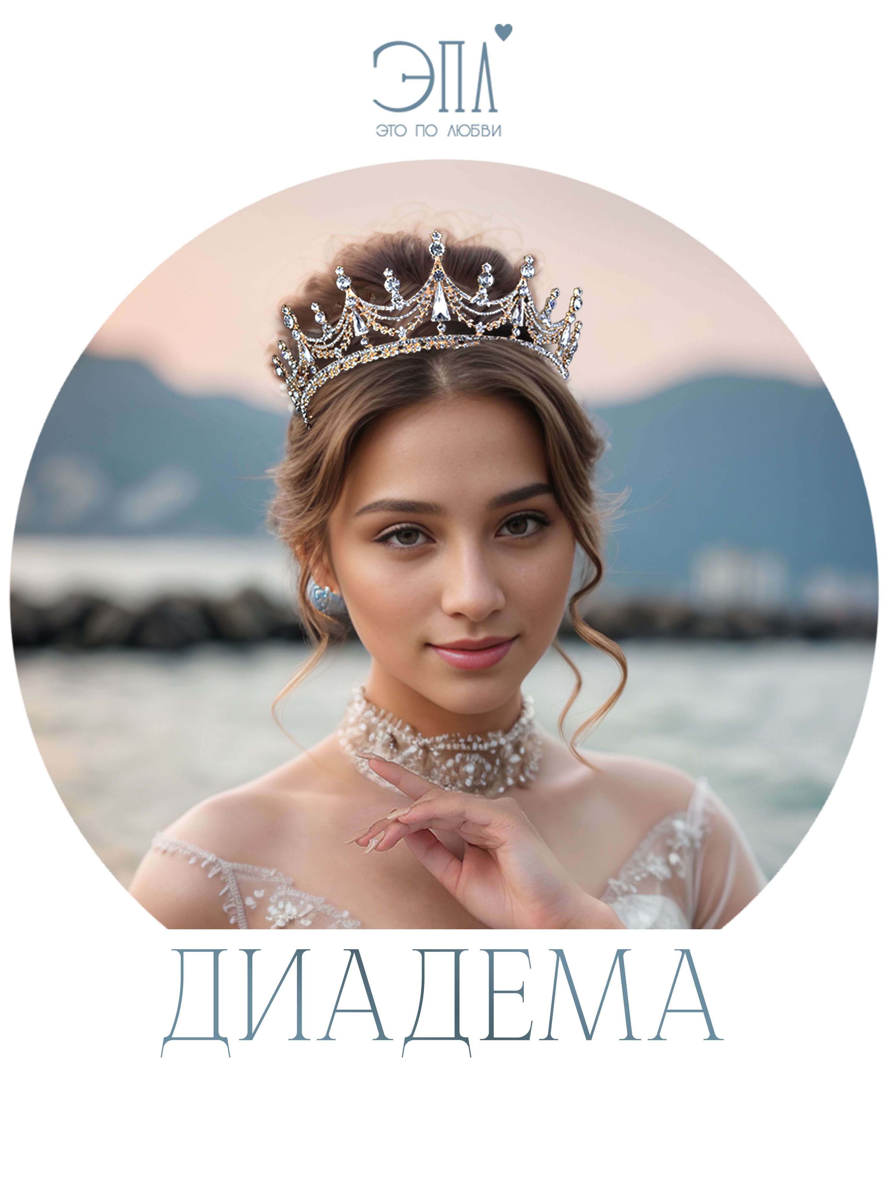 Диадема свадебная женская,...