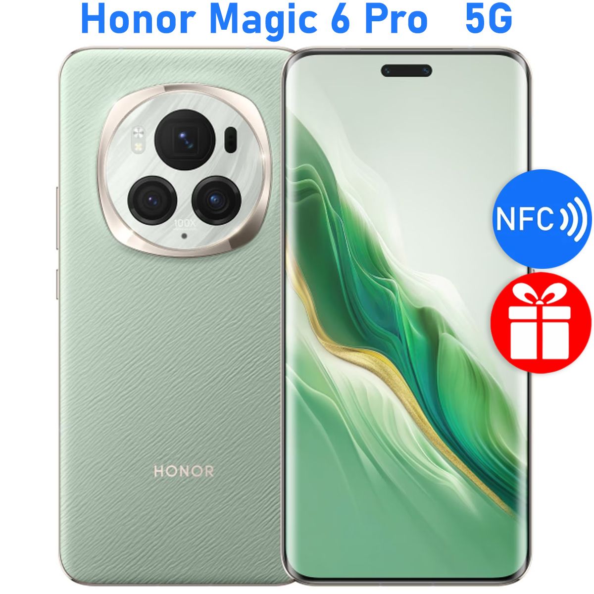 HonorСмартфонРОСТЕСТ(ЕВРОТЕСТ)HONORMagic6Pro5GNFC12/512ГБ,зеленый