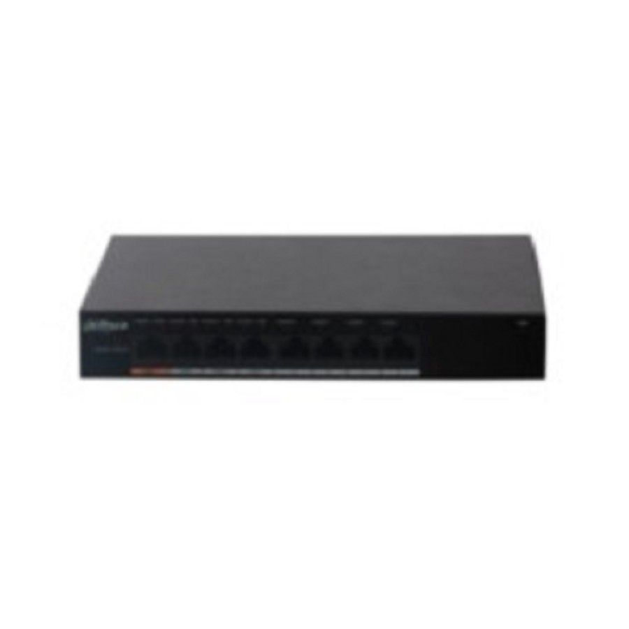 DAHUADH-PFS3008-8ET-608-портовыйнеуправляемыйкоммутаторсРоЕ,4xRJ45100MbPoE,4xRJ45100Mb,суммарно60Вт,коммутация1.8Гбит/с,MAC-таблица2К,металл