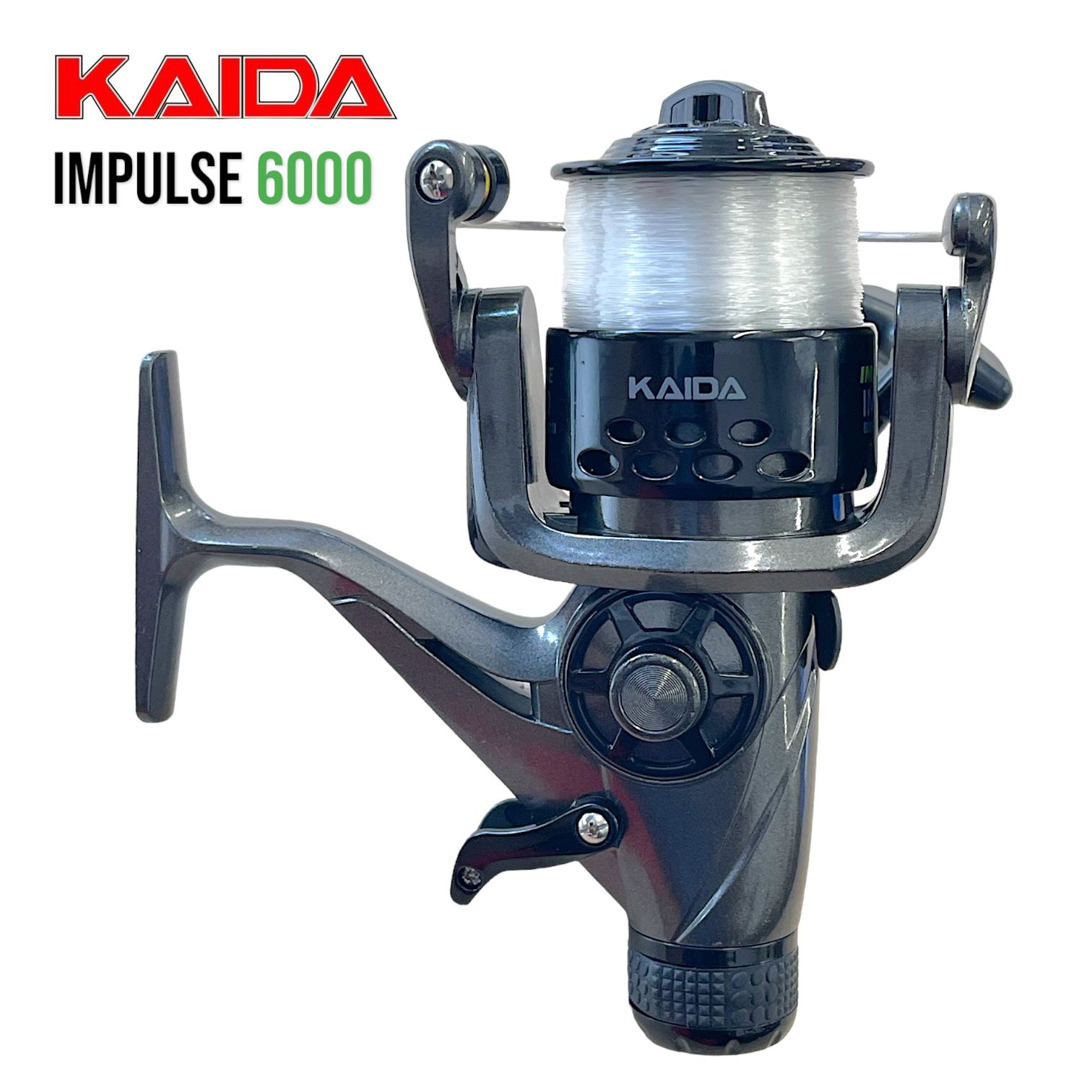 Катушка с байтранером KAIDA Impulse 6000, кайда с леской на фидер, донку, на леща, карася, карпа, плотву