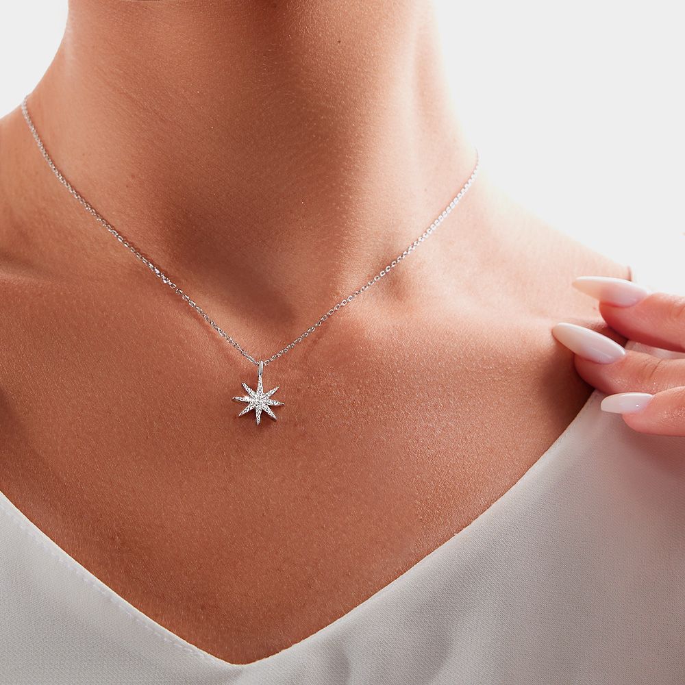 MOONS JEWELRY Колье серебро 925 женское ожерелье, подвеска на шею, серебряная цепочка женская