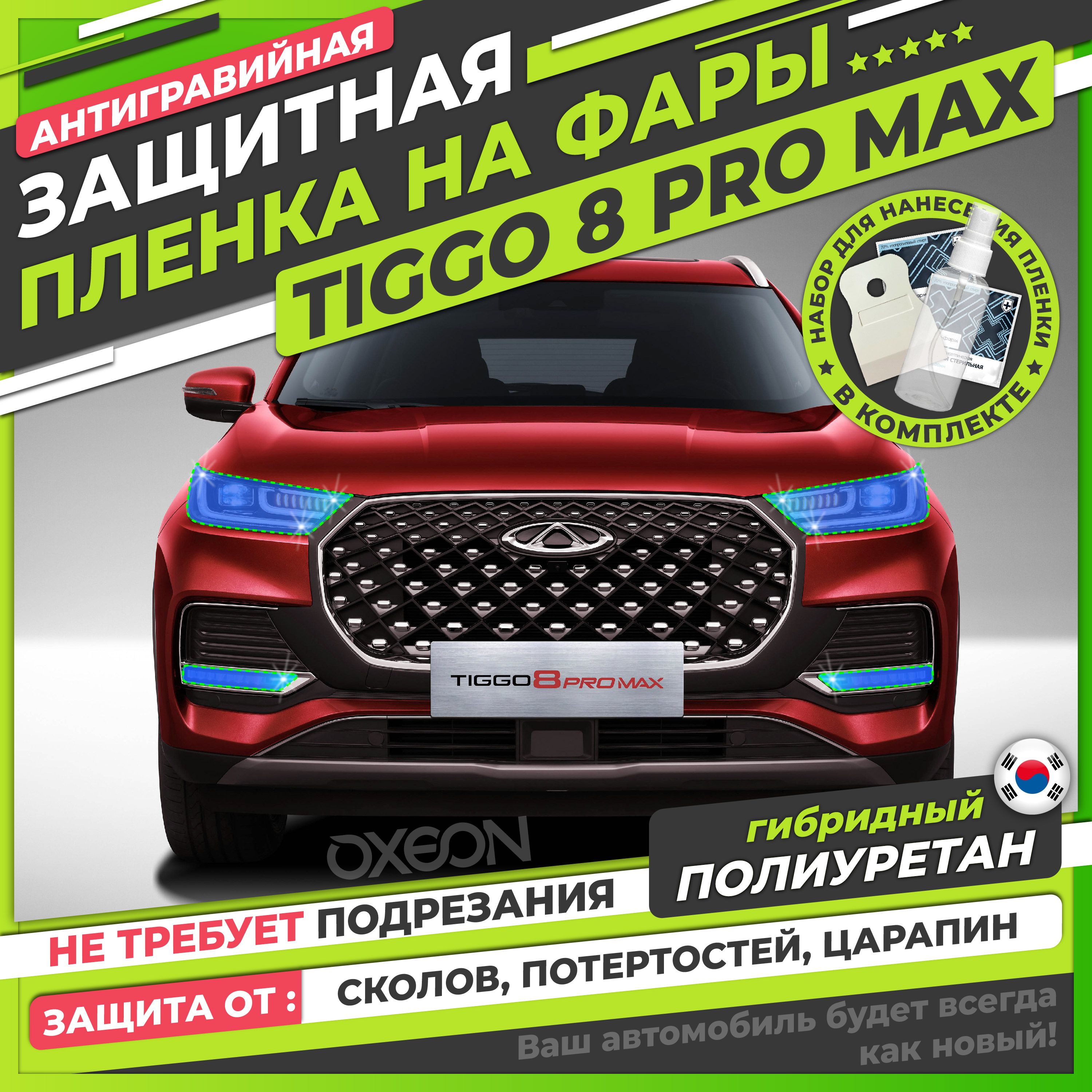 CHERY TIGGO 8 PRO MAX 2023 Защитная антигравийная плёнка для оклейки фар