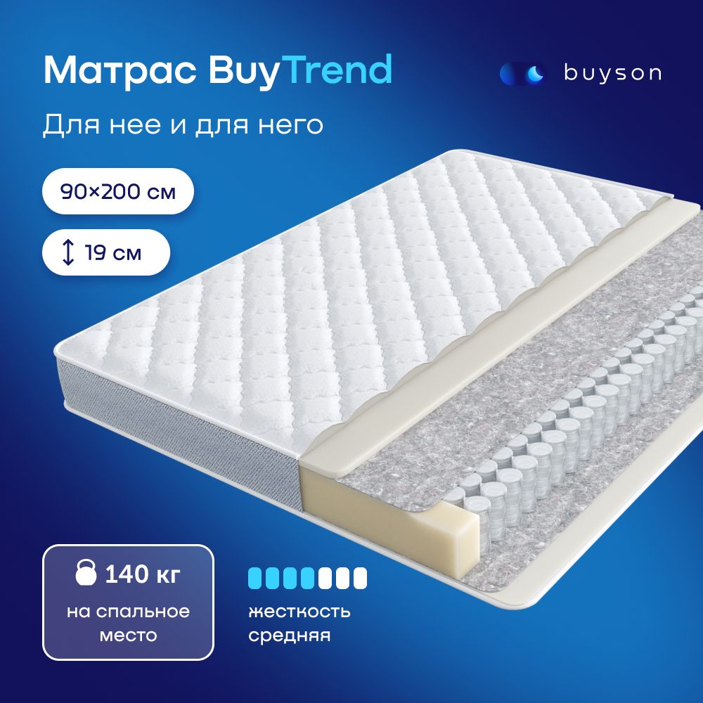 МатрасbuysonBuyTrend,независимыепружины,90х200см